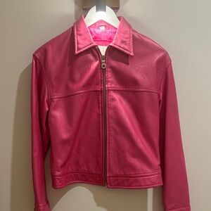 Andrew Marc Vibrant Fuchsia Leather Jacket XS